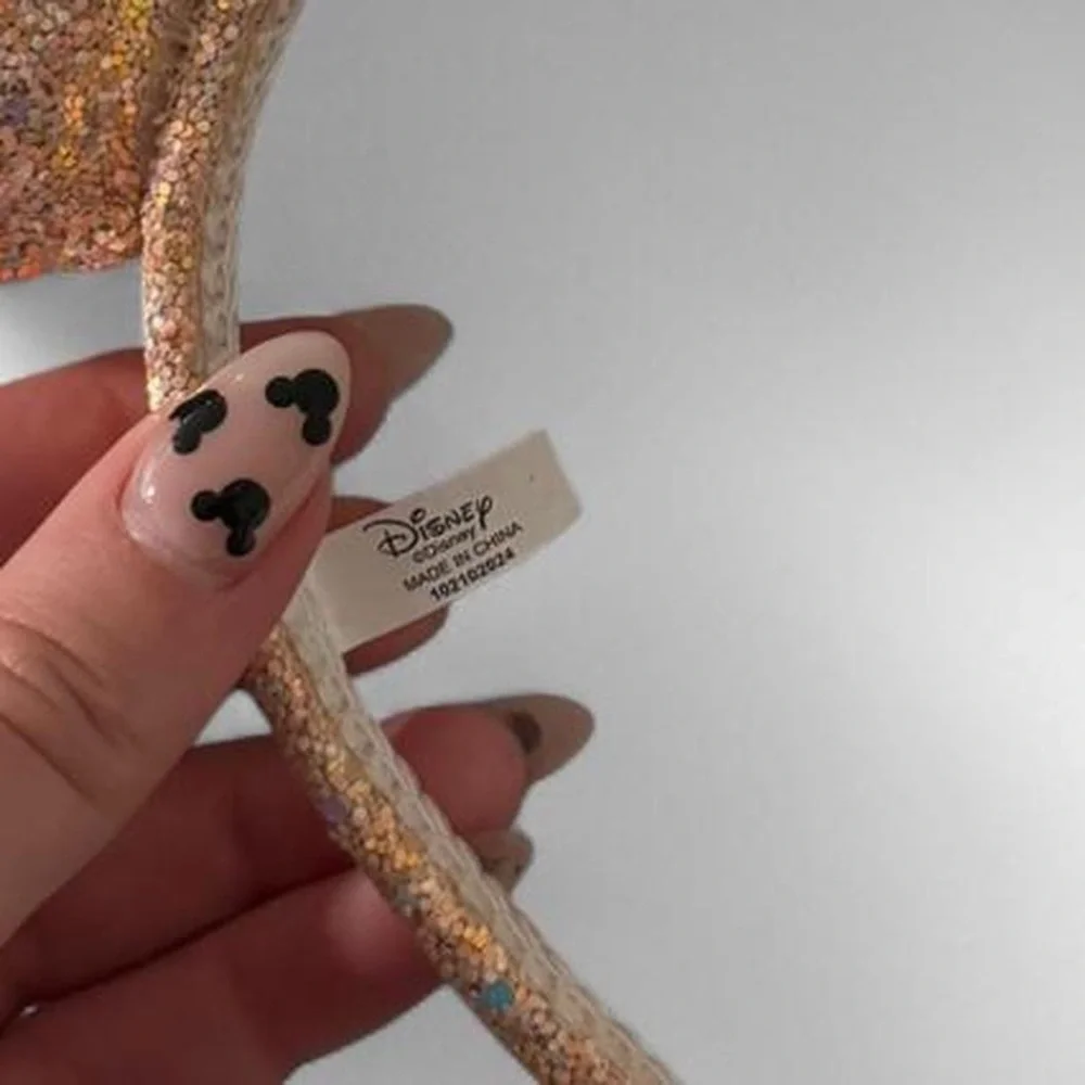 Rose Gold glitter and sequins Minnie Mouse ears headband